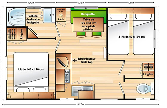 Mobil Home T3 Plan
